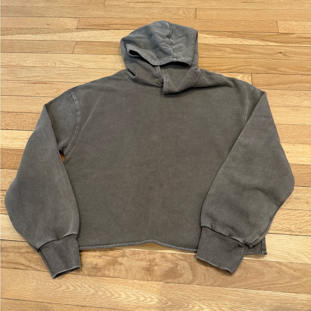 ART CLASS cropped hooded sweatshirt in olive green
